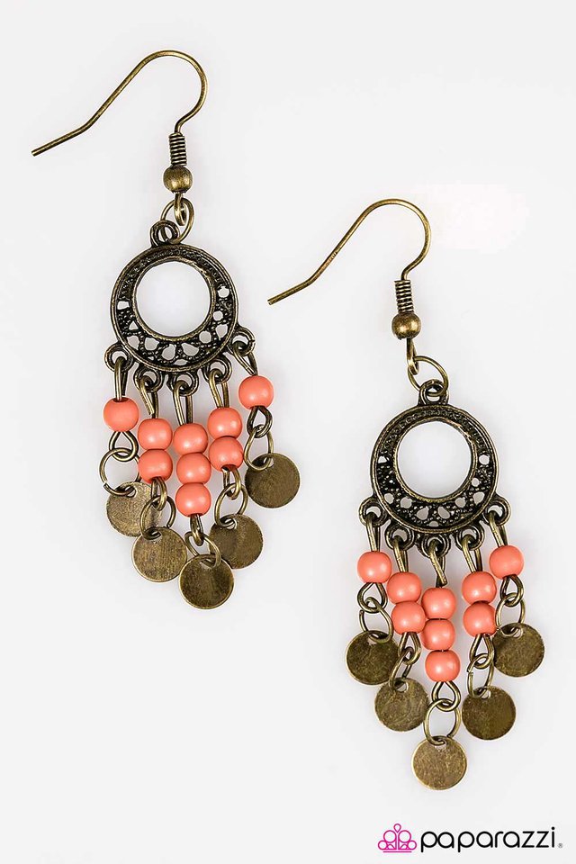 Paparazzi ♥ Gypsy Jamboree - Orange ♥ Earrings