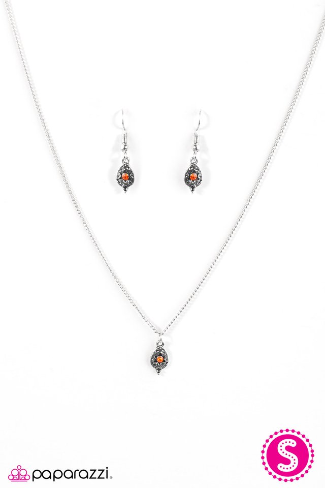 Paparazzi ♥ Shine Your Brightest - Orange ♥ Necklace