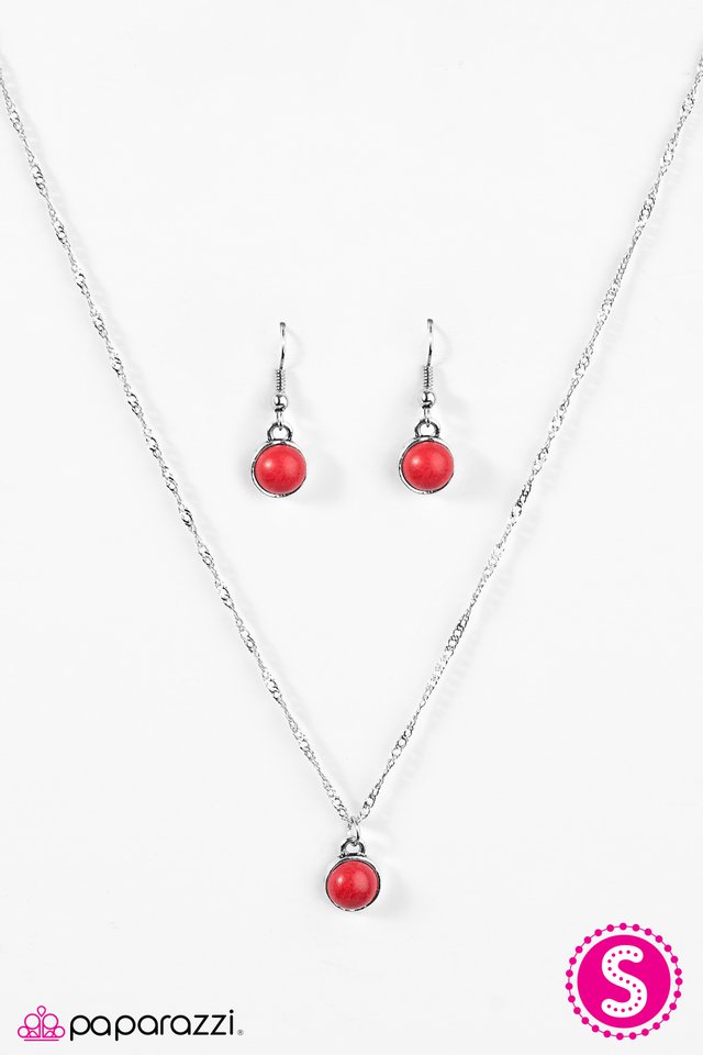 Paparazzi ♥ Miss Inde-PENDANT - Red ♥ Necklace