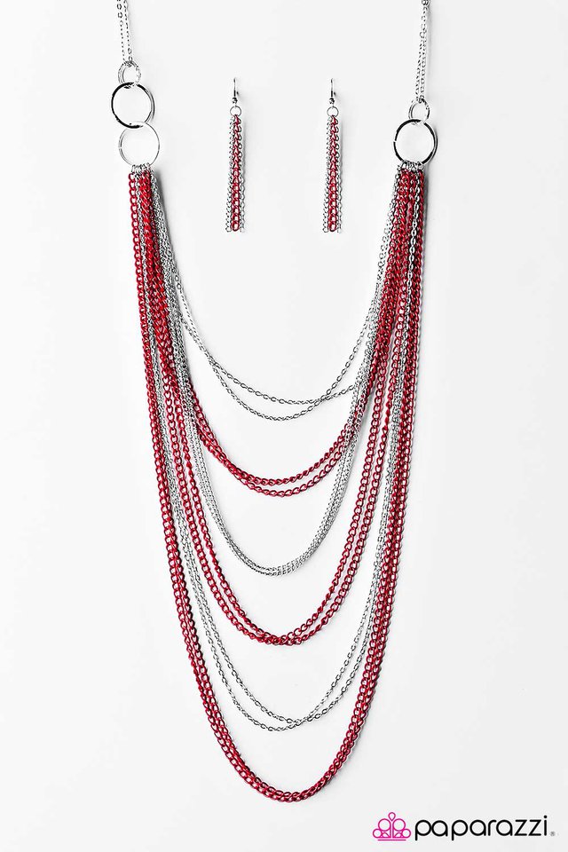 Paparazzi ♥ A For Asymmetrical - Red ♥ Necklace