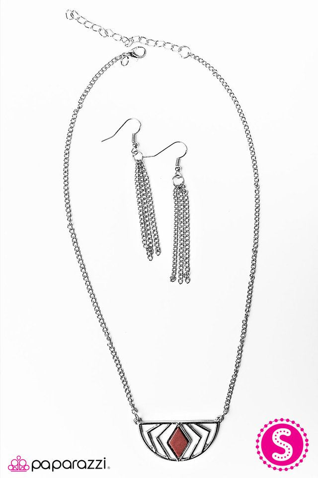 Paparazzi ♥ On The GEO - Brown ♥ Necklace