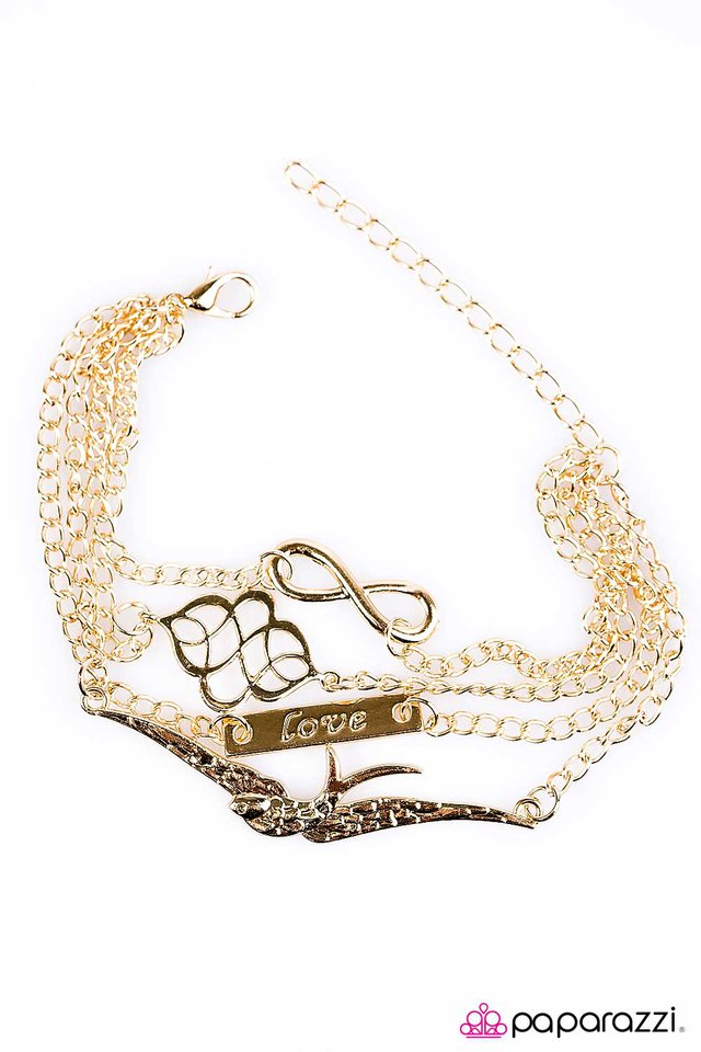 Paparazzi ♥ Then Love Swooped In - Gold ♥ Bracelet