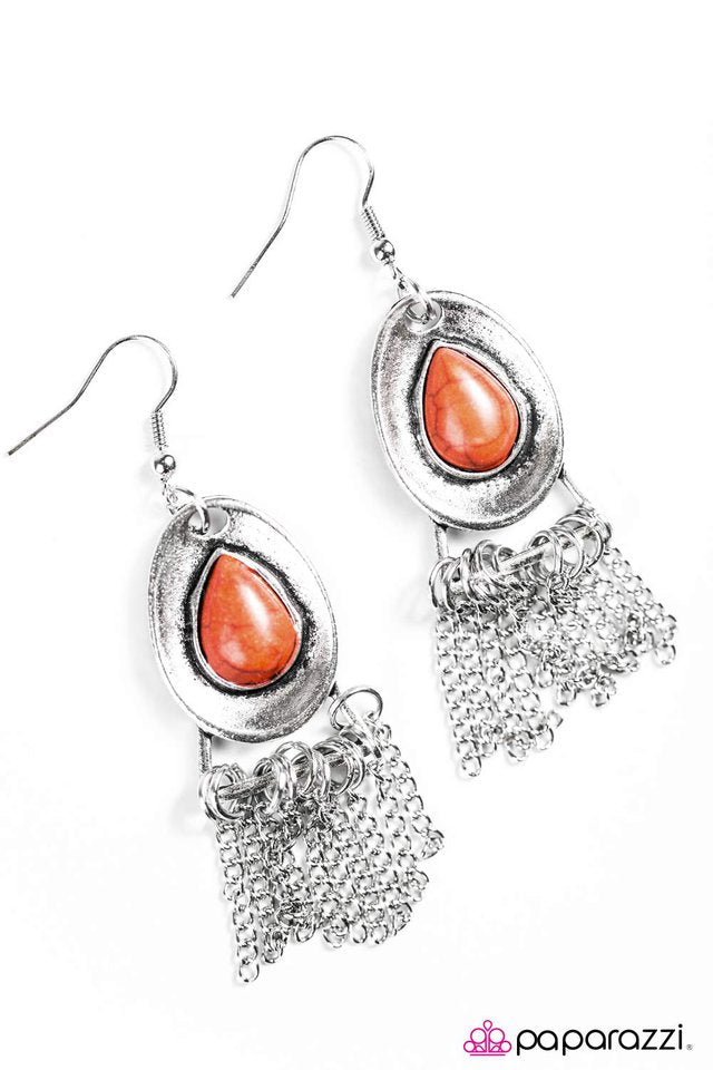 Paparazzi ♥ Mountain Rain - Orange ♥ Earrings