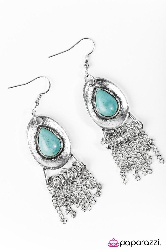 Paparazzi ♥ Mountain Rain - Blue ♥ Earrings