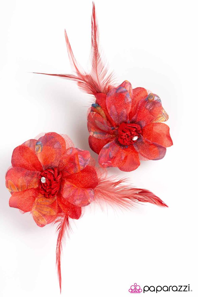 Paparazzi ♥ Fantastically Fabulous - Red ♥ Hair Clip