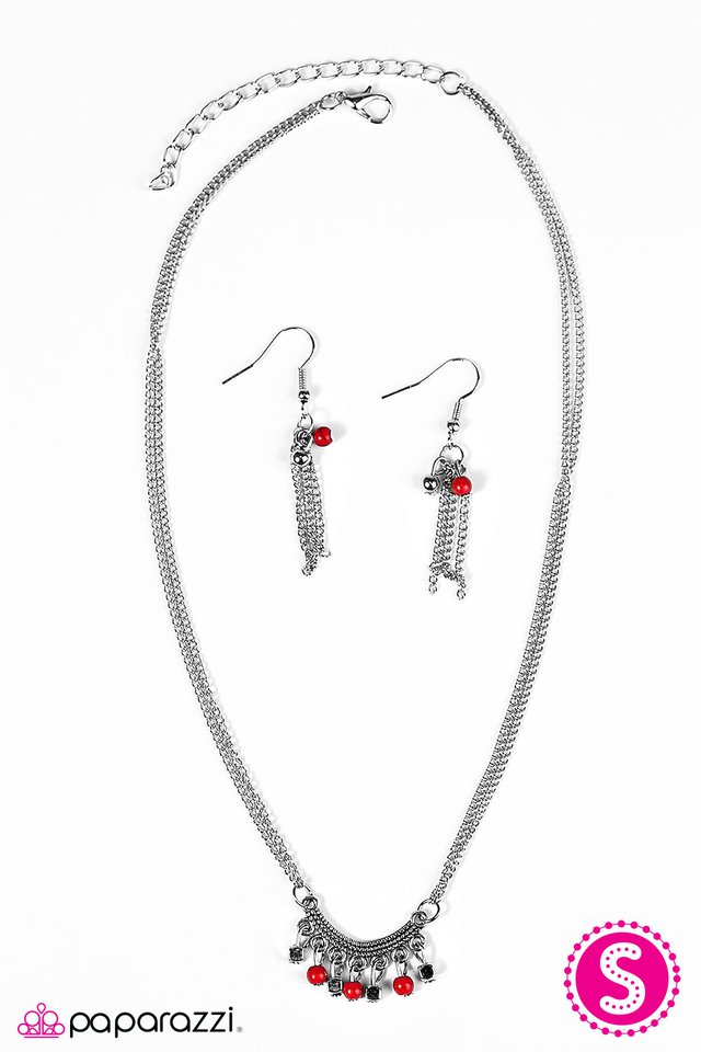 Paparazzi ♥ Living In Harmony - Red ♥ Necklace