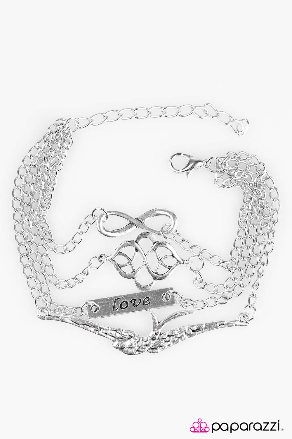 Paparazzi ♥ Then Love Swooped In - Silver ♥ Bracelet