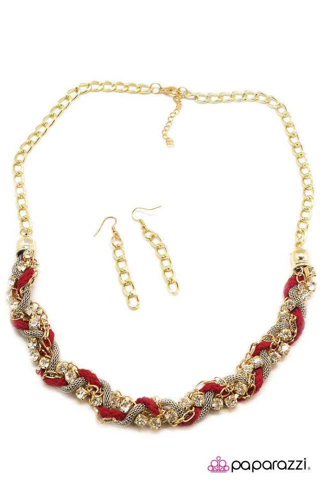 Paparazzi ♥ Braided Treasure - Red ♥ Necklace