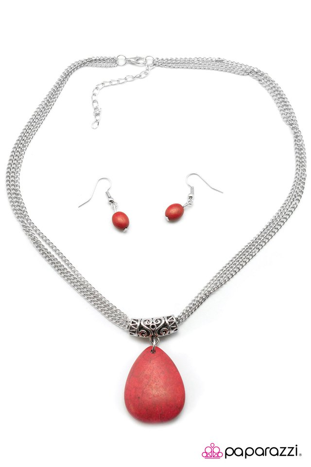 Paparazzi ♥ Firestone - Red ♥ Necklace
