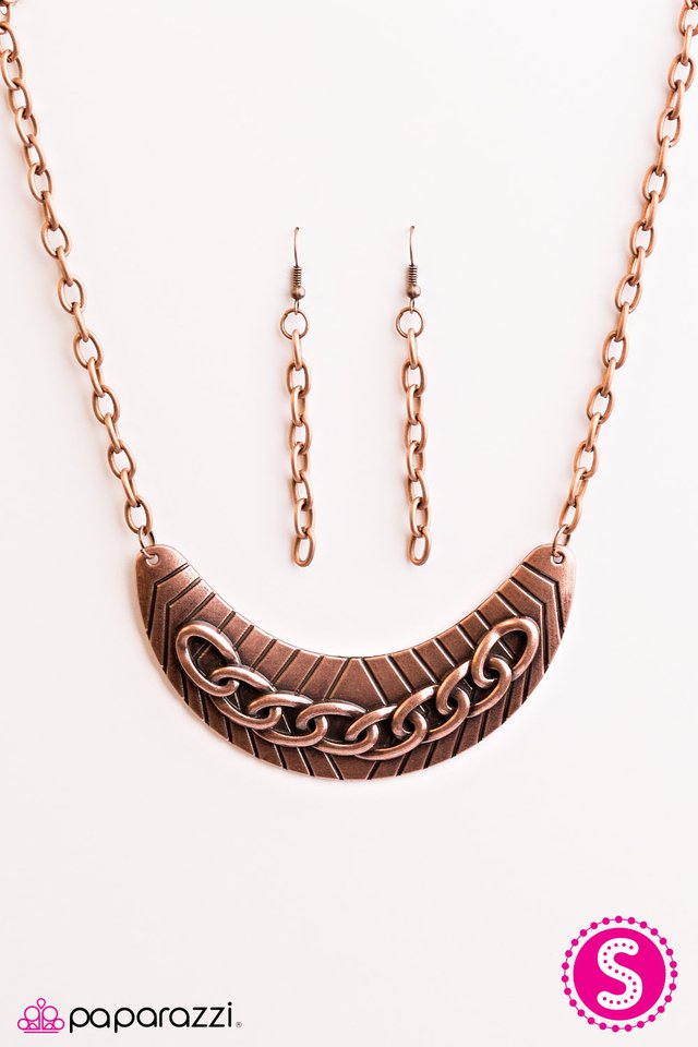 Paparazzi ♥ Keep It Under Lock - Copper ♥ Necklace