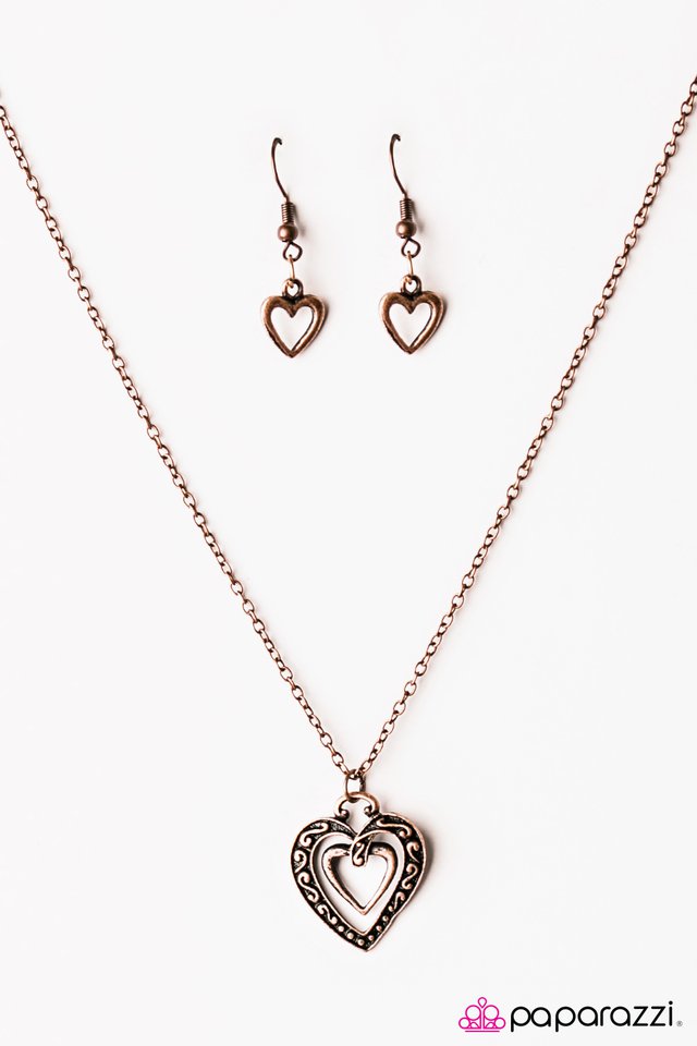 Paparazzi ♥ Harmonious Heart - Copper ♥ Necklace
