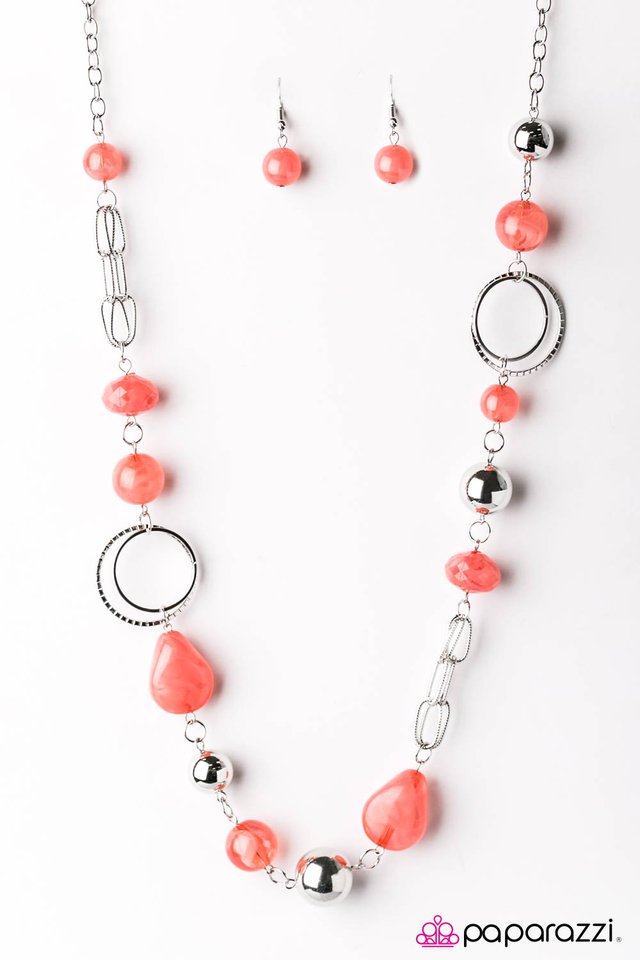 Paparazzi ♥ Glam Grotto - Orange ♥ Necklace