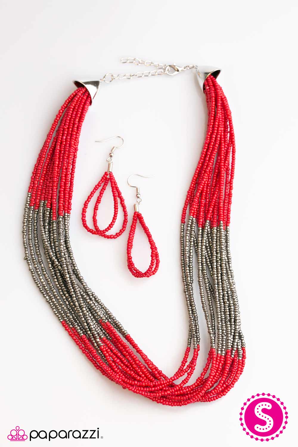 Paparazzi ♥ Born To BEAD Wild - Red ♥ Necklace