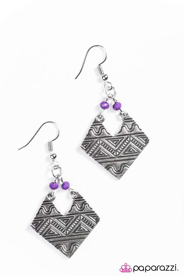 Paparazzi ♥ High Ground - Purple ♥ Earrings