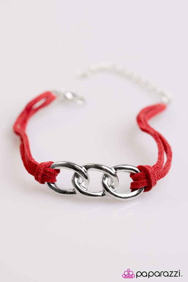 Paparazzi ♥ Lock It Down - Red ♥ Bracelet