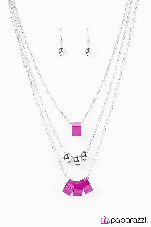 Paparazzi ♥ Fair and Square - Purple ♥ Necklace