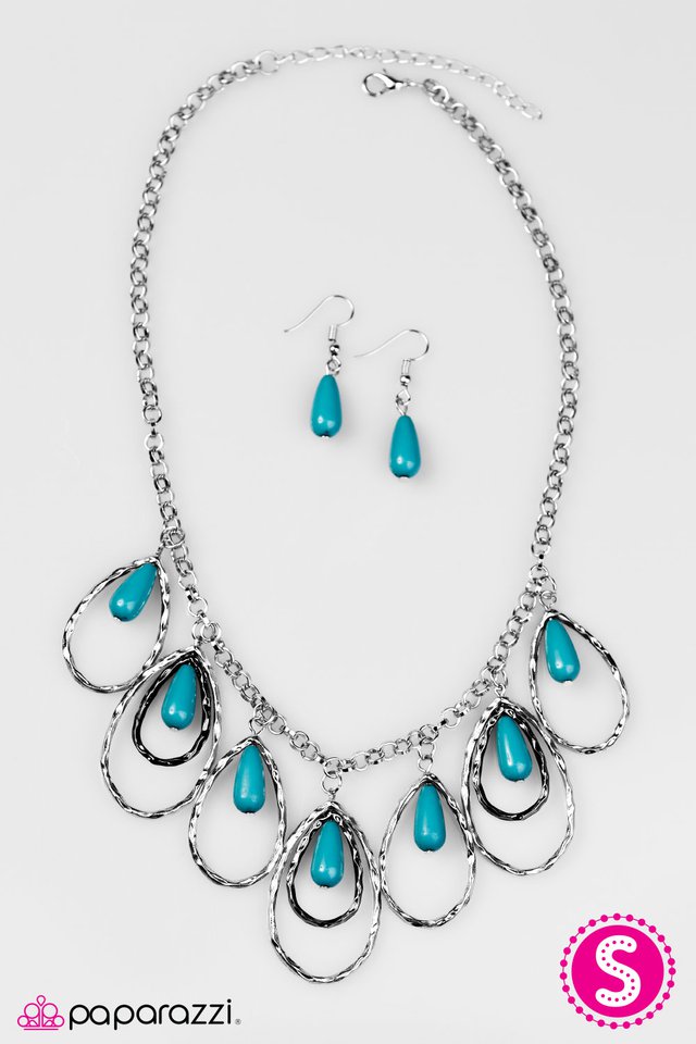 Paparazzi ♥ TEAR-rifically Terrific - Blue ♥ Necklace