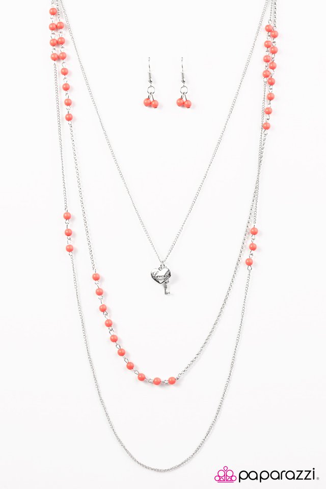 Paparazzi ♥ A Lovely Time - Orange ♥ Necklace