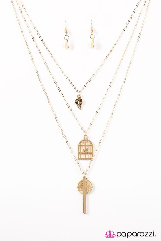 Paparazzi ♥ I Know Why The Caged Bird Sings - Gold ♥ Necklace