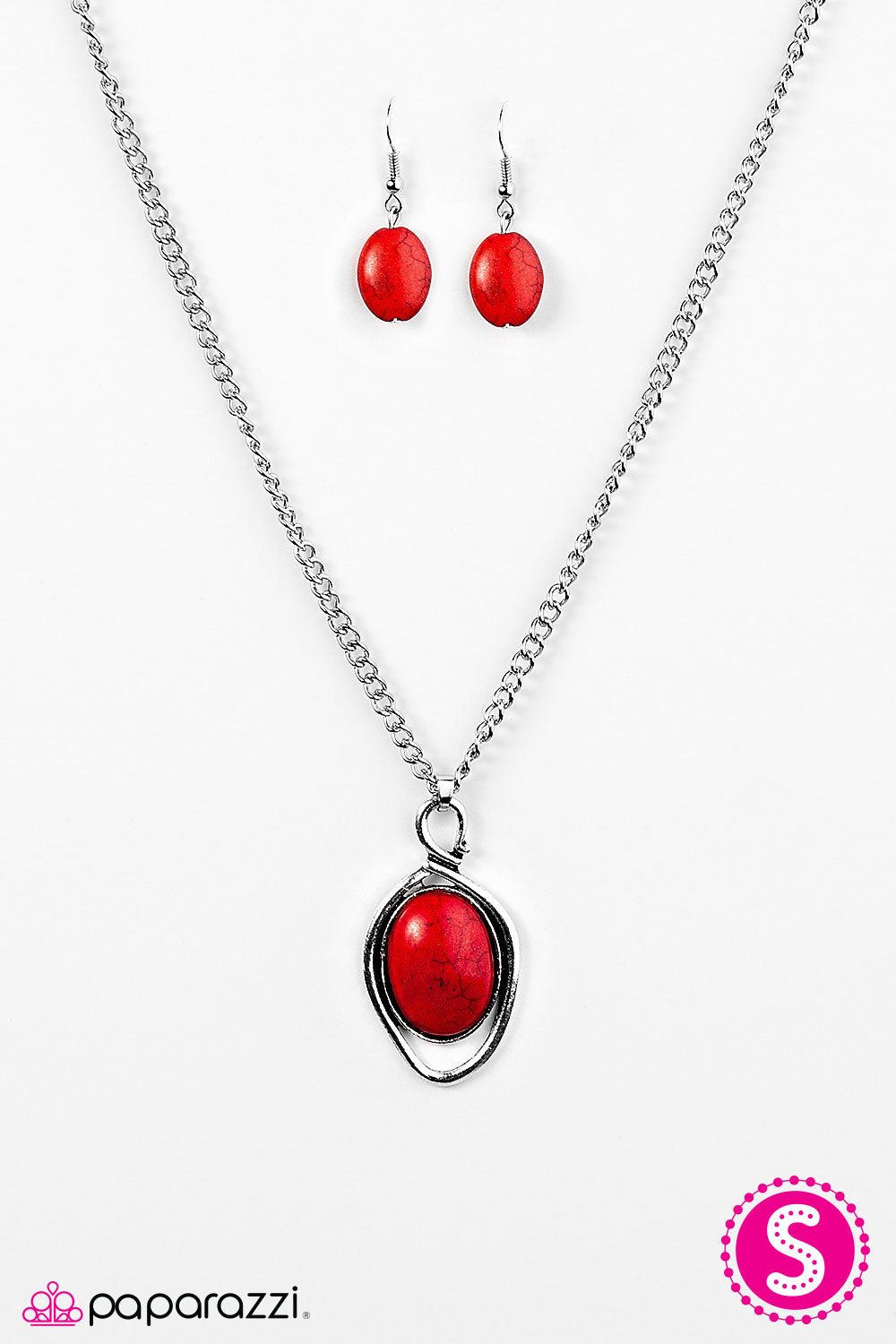 Paparazzi ♥ Skipping Stones - Red ♥ Necklace
