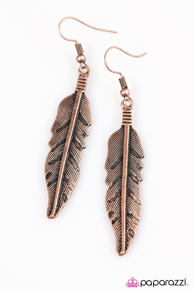 Paparazzi ♥ Go Fly - Copper ♥ Earrings