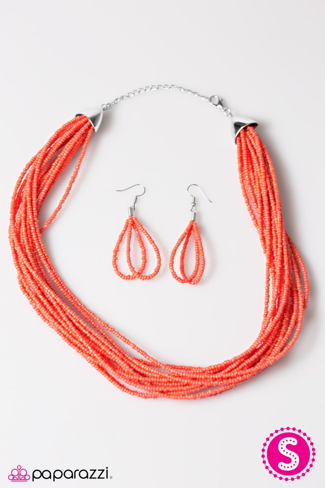 Paparazzi ♥ Wide Open Spaces - Orange ♥ Necklace
