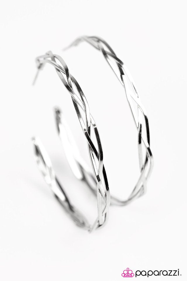 Paparazzi ♥ A HOOP, Skip, and A Jump - Silver ♥ Earrings