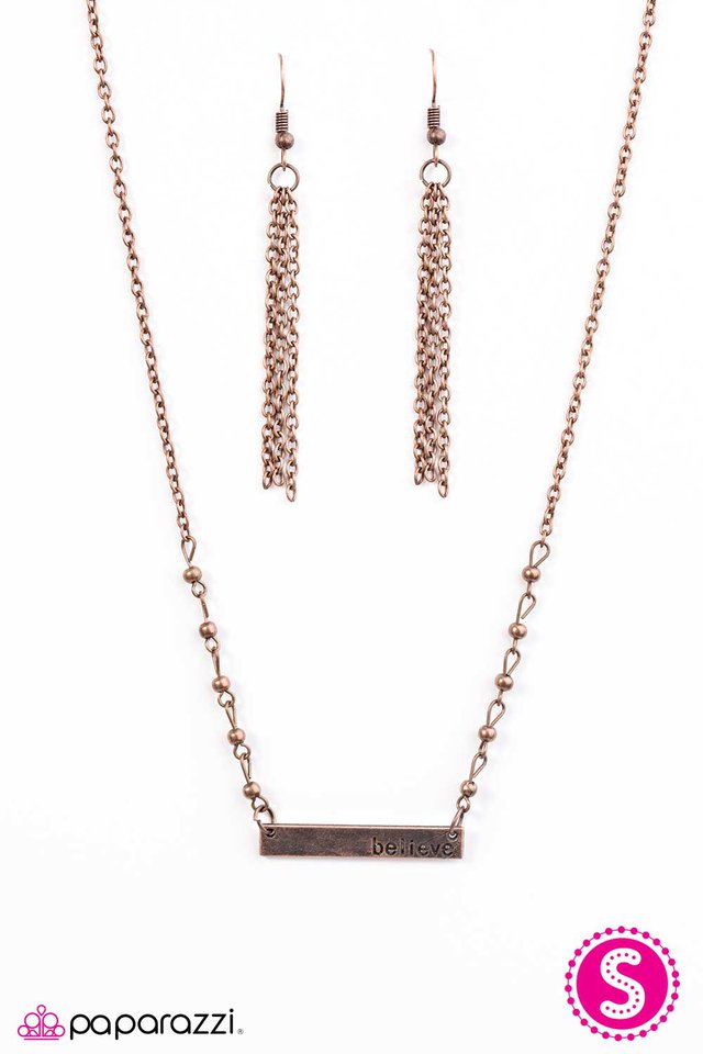 Paparazzi ♥ Just Believe - Copper ♥ Necklace