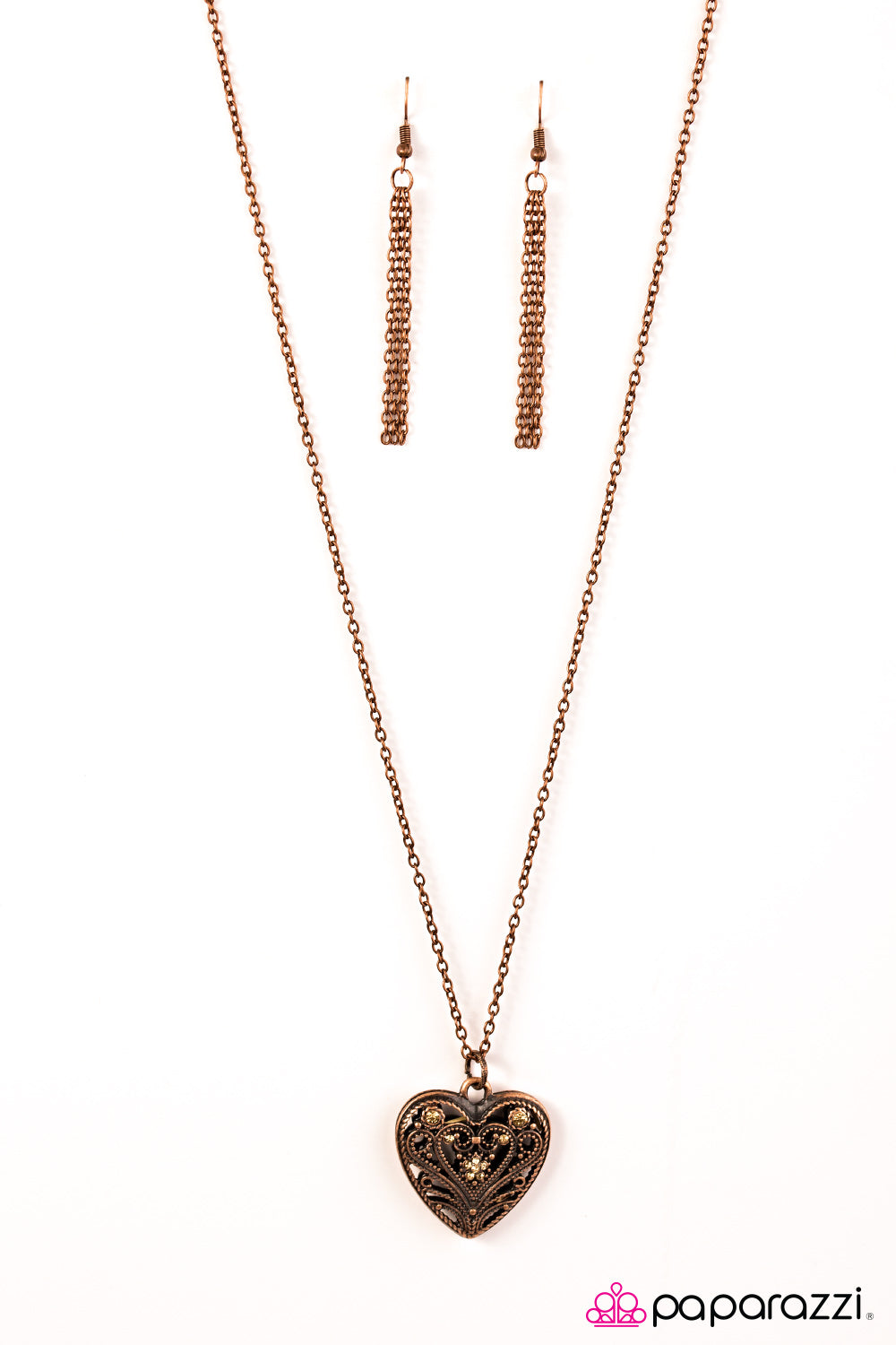 Paparazzi ♥ Wandering Heart - Copper ♥ Necklace