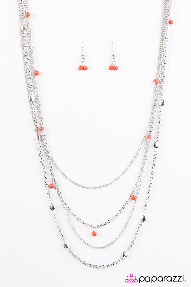 Paparazzi ♥ Beach Days - Orange ♥ Necklace