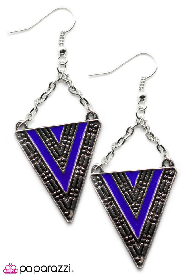 Paparazzi ♥ Tri-A-New-Angle - Blue ♥ Earrings