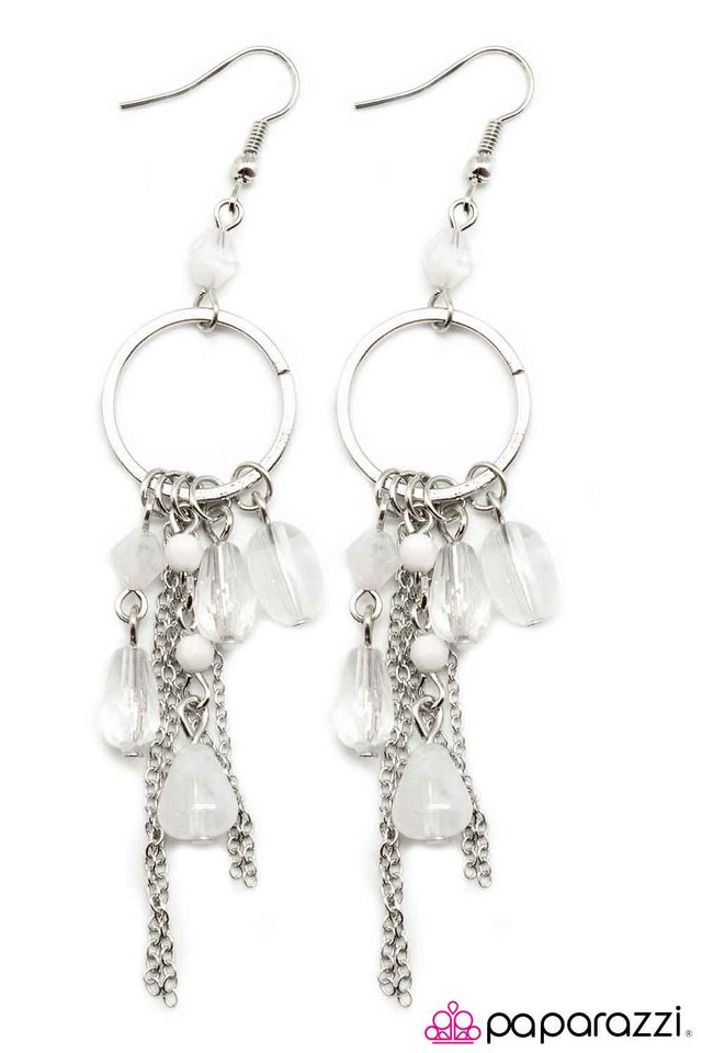 Paparazzi ♥ On a Whim - White ♥ Earrings