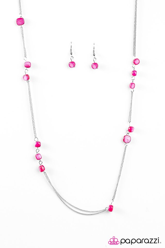 Paparazzi ♥ Rocky Falls - Pink ♥ Necklace