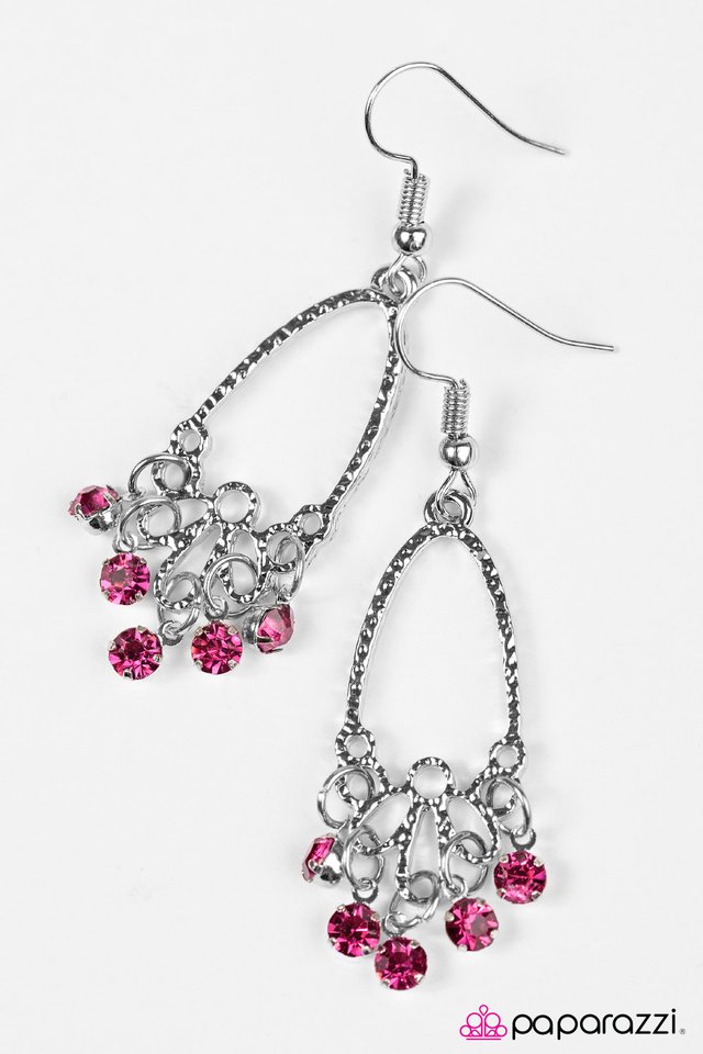 Paparazzi ♥ Twinkling Nights - Pink ♥ Earrings