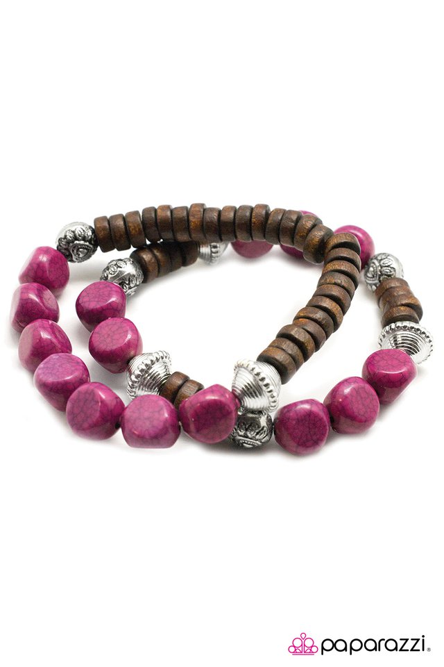 Paparazzi ♥ Woodnt It Be Nice - Purple ♥ Bracelet