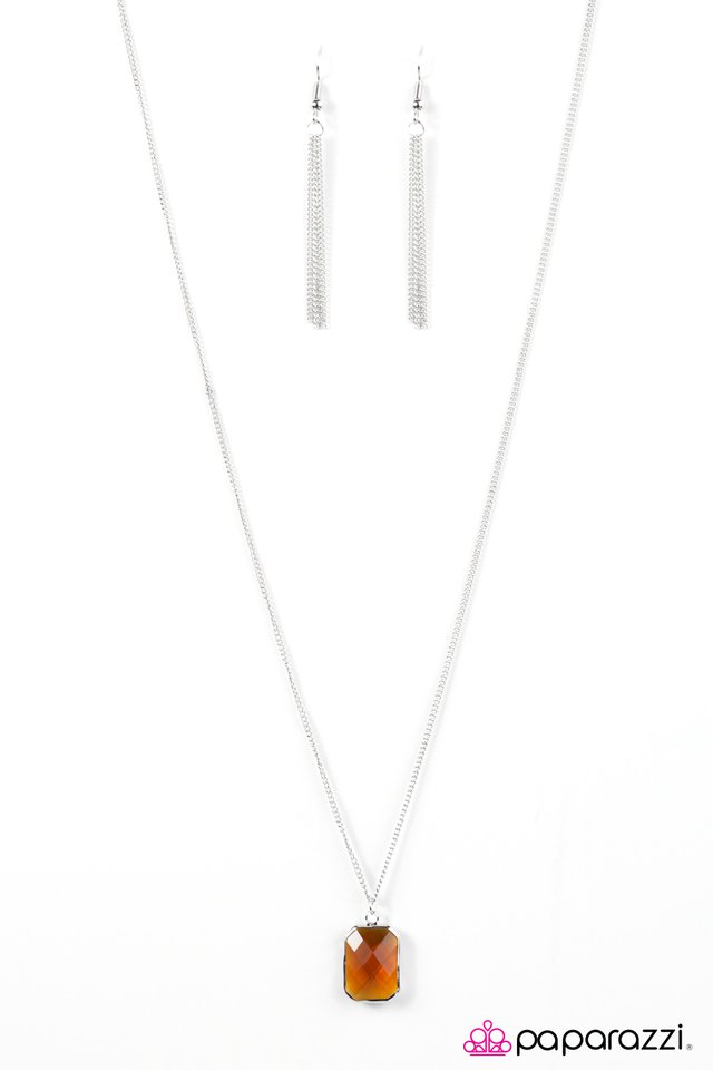 Paparazzi ♥ GLASSY Lady - Brown ♥ Necklace