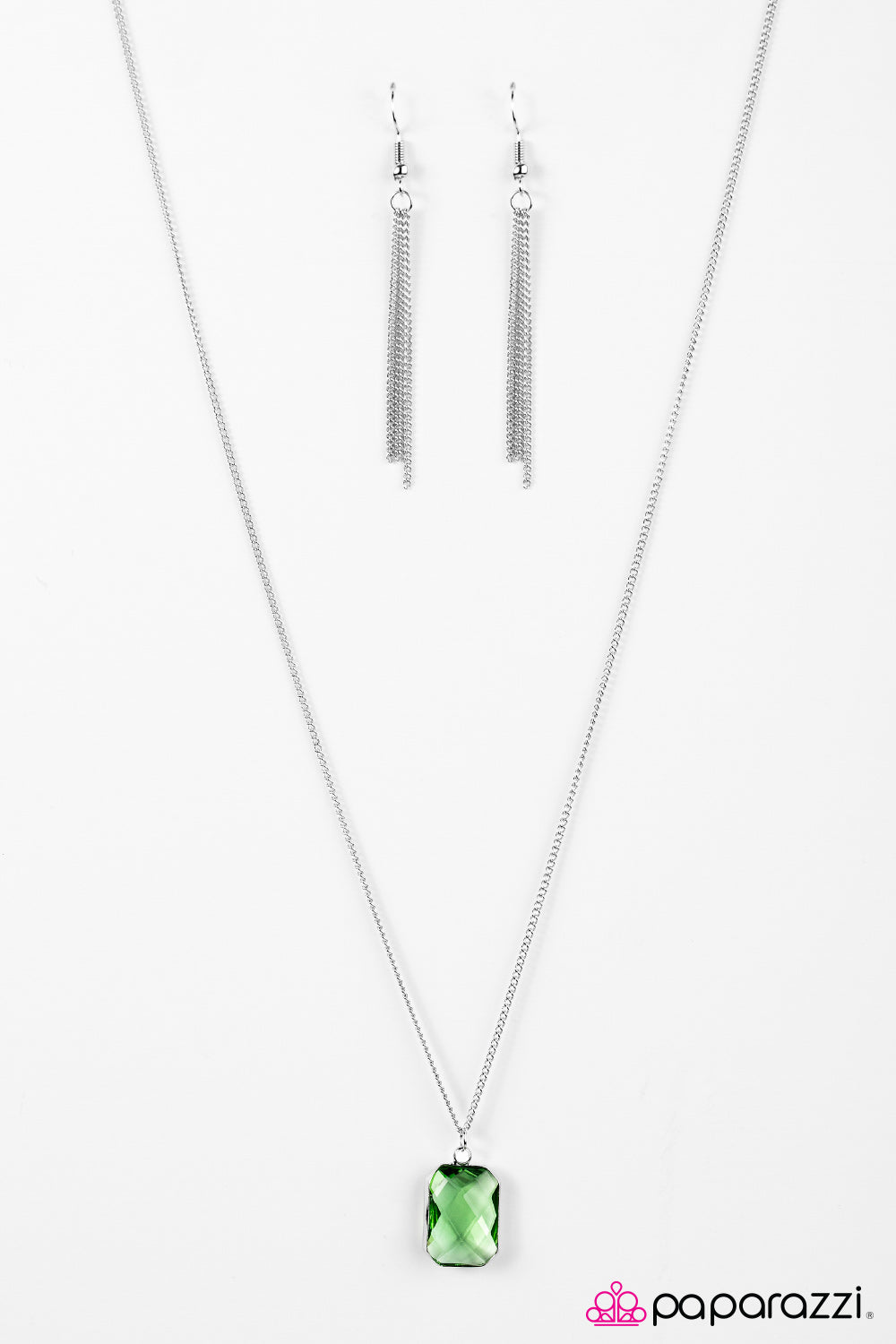 Paparazzi ♥ GLASSY Lady - Green ♥ Necklace