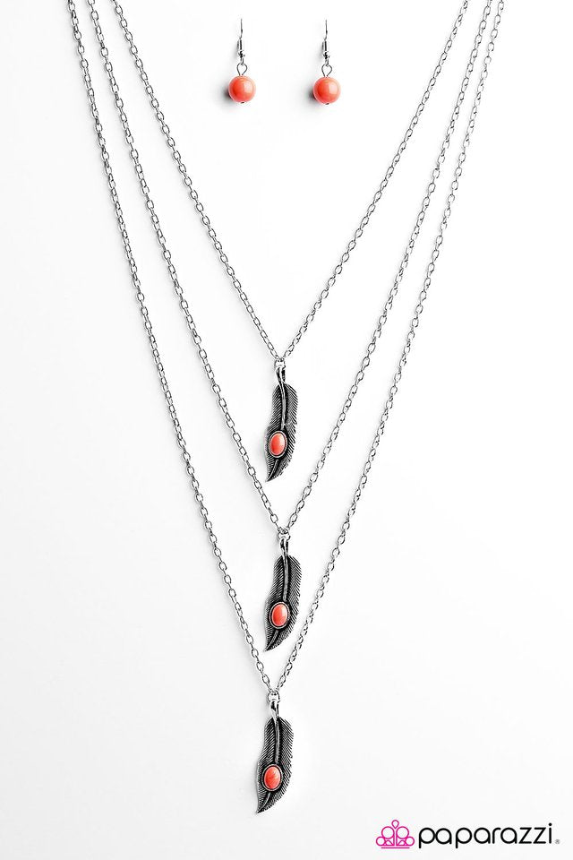 Paparazzi ♥ Summer Flight - Orange ♥ Necklace