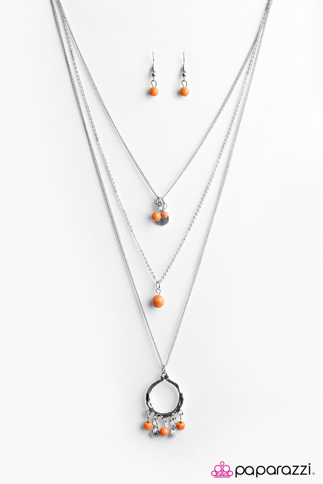 Paparazzi ♥ Texas Tempest - Orange ♥ Necklace