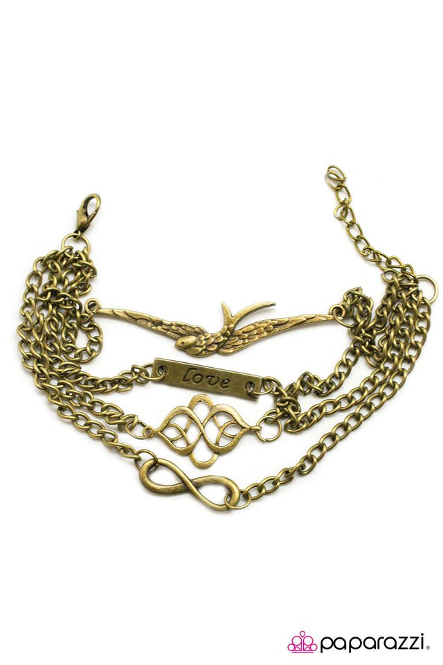 Paparazzi ♥ Then Love Swooped In - Brass ♥ Bracelet