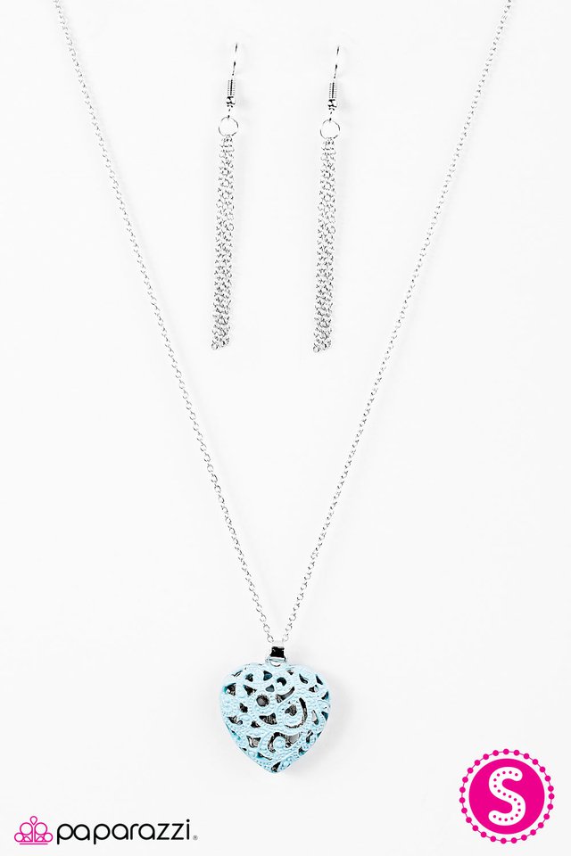 Paparazzi ♥ Work Of HEART - Blue ♥ Necklace