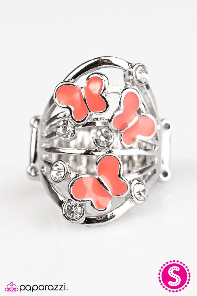 Paparazzi ♥ Butterfly Botanical - Orange ♥ Ring-product_sku