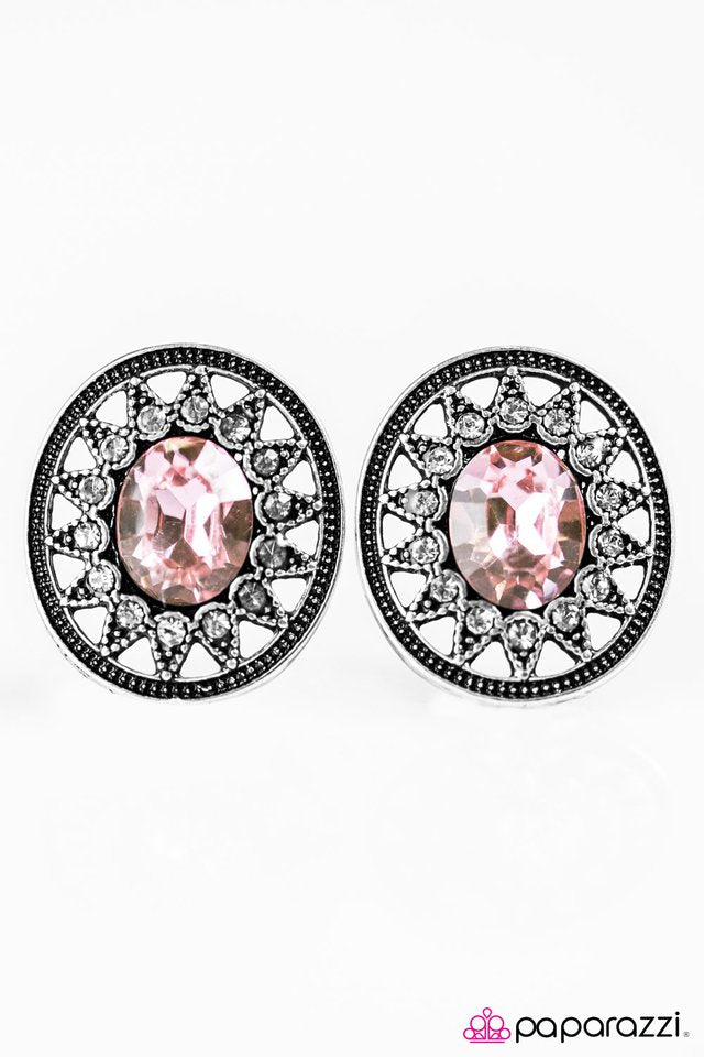 Paparazzi ♥ Just A Glimmer - Pink Post ♥ Post Earrings