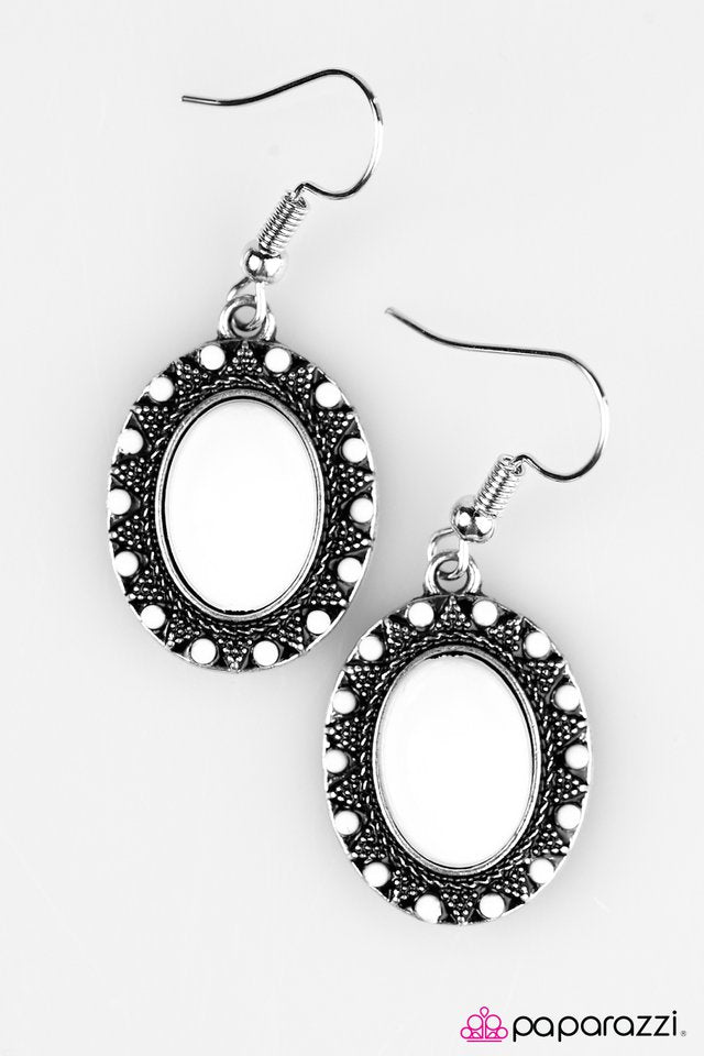 Paparazzi ♥ The Sun Is Up - White ♥ Earrings