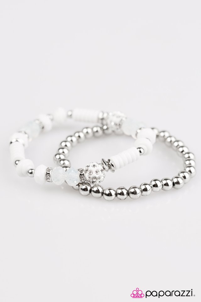 Paparazzi ♥ My Dance Card Is Full - White ♥ Bracelet