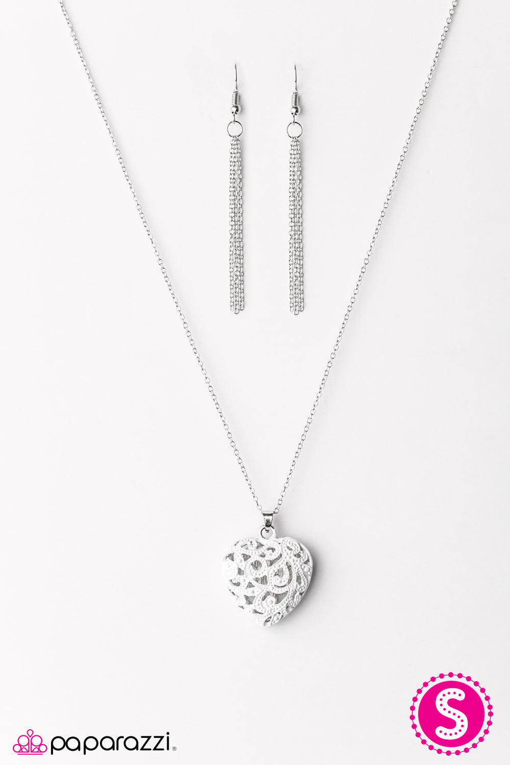 Paparazzi ♥ Work Of HEART - White ♥ Necklace