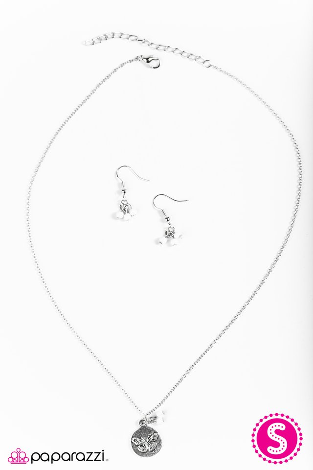 Paparazzi ♥ My Little Butterfly - White ♥ Necklace