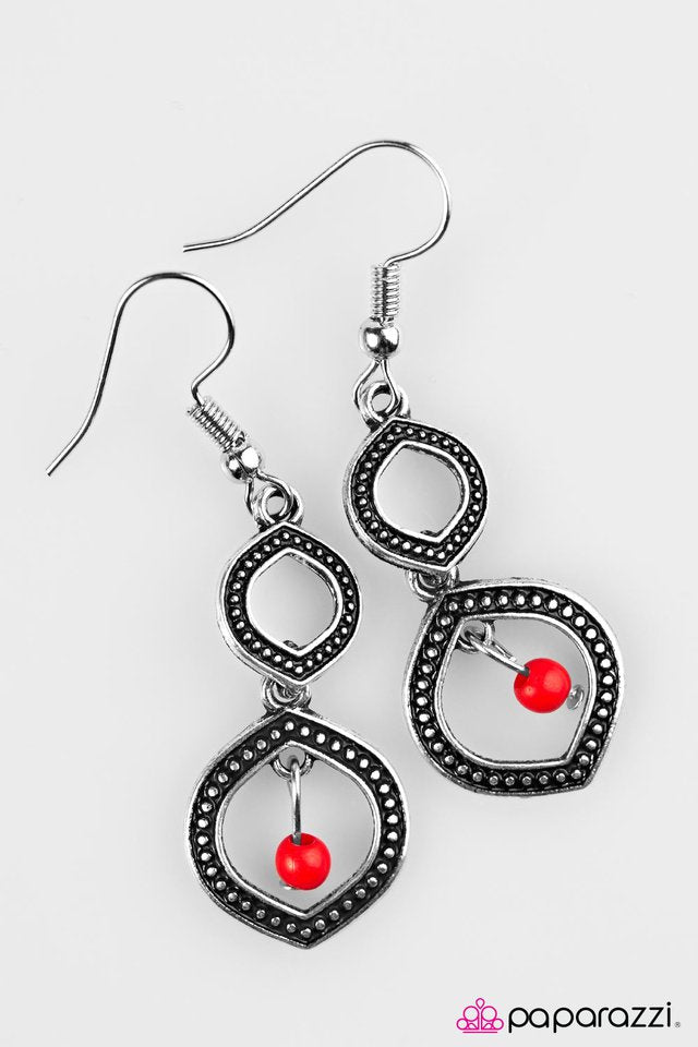 Paparazzi ♥ Dancing Genie - Red ♥ Earrings-product_sku
