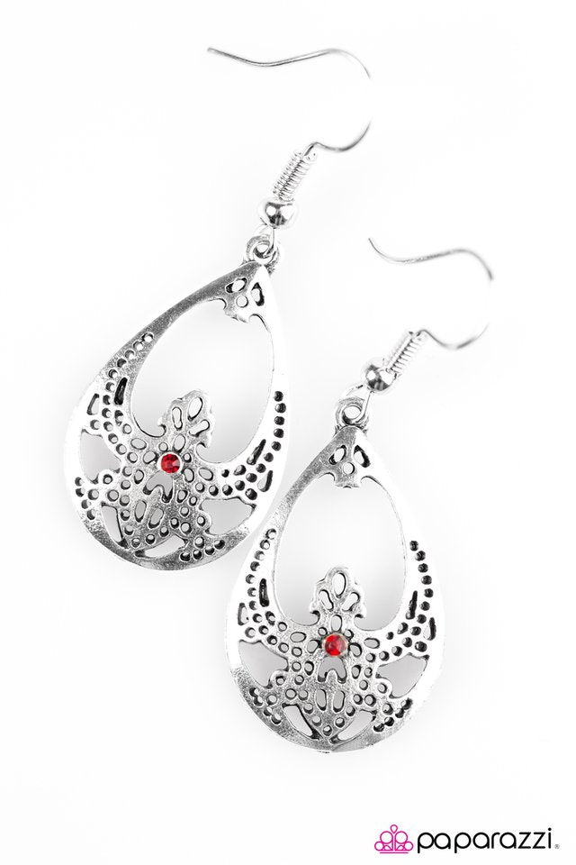 Paparazzi ♥ Tranquil Twinkle - Red ♥ Earrings