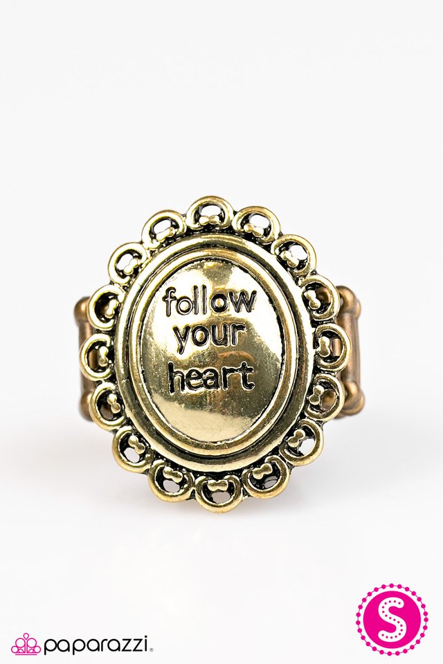 Paparazzi ♥ Courageous Heart - Brass ♥ Ring